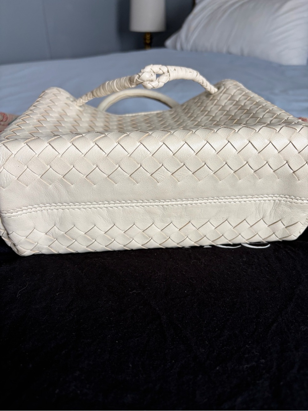 Quince Woven Leather mini Romy in Ivory - Picture 2 of 5